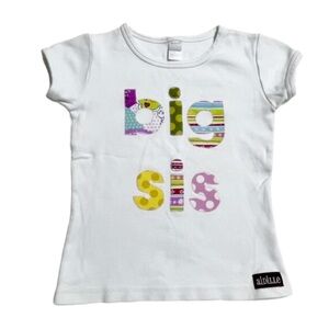 Handmade “Big Sis” letter appliqué tee 2 years
